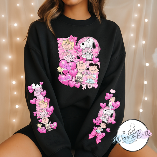 Peanut Kids Valentine's Day PNG Design and 2 Matching PNG Sleeve Designs