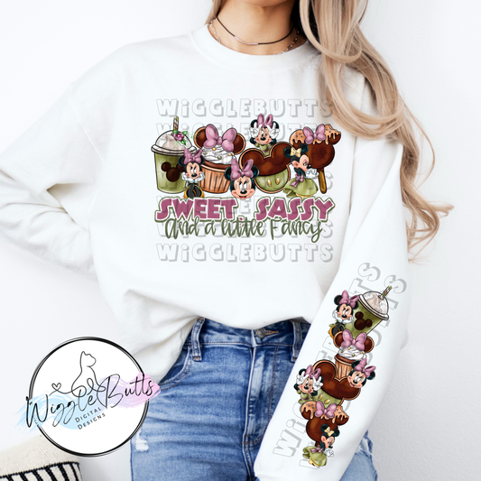 Mouse and Friends Sweet Sassy and a little Fancy PNG Design and Matching PNG Sleeve Design