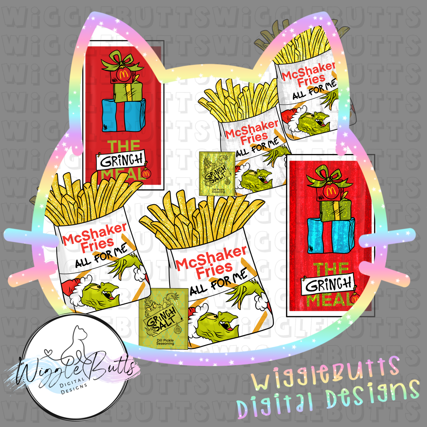 Adult H@ppy Meals Green Guy ClipArt Bundle