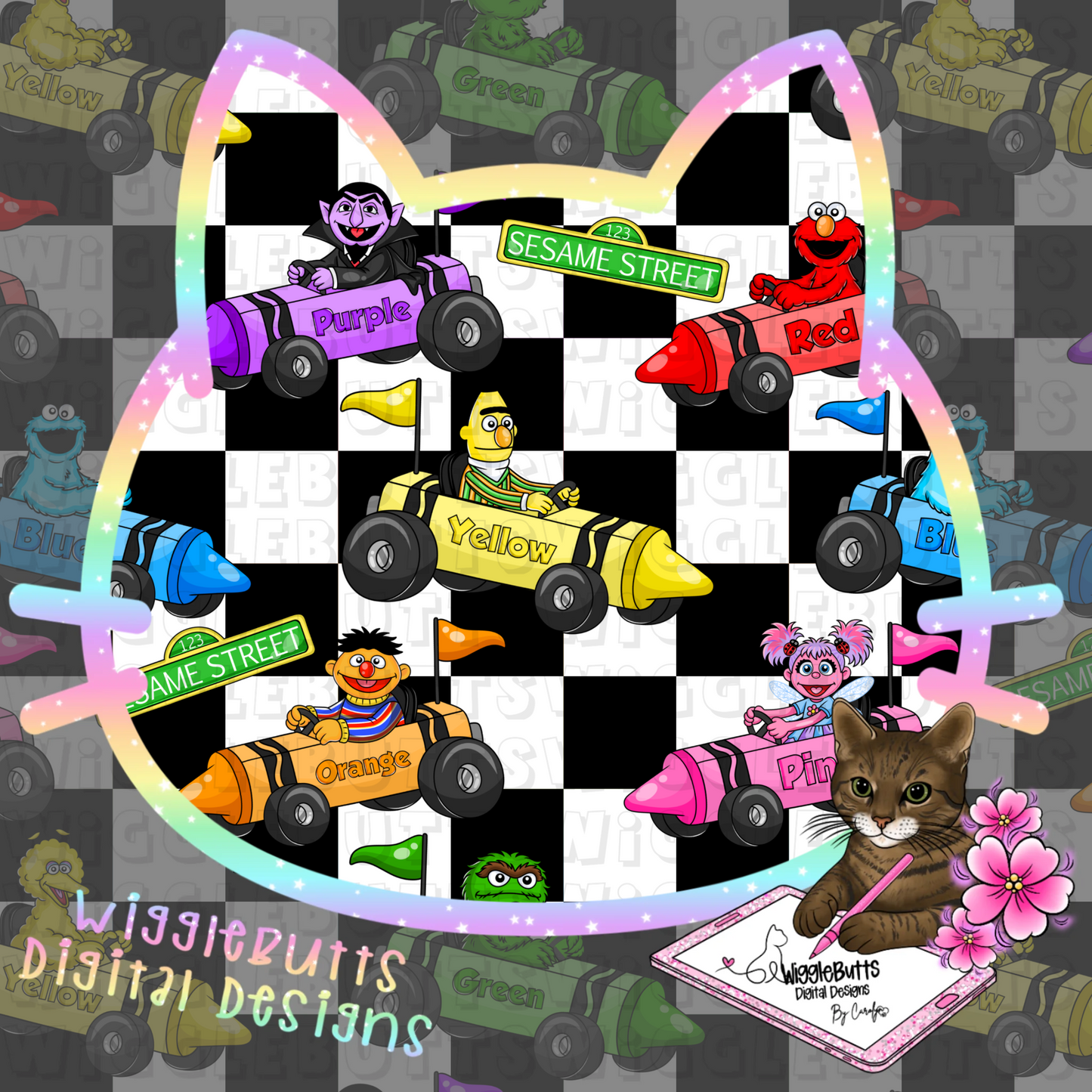 Old School Retro SS Street Kids Crayon Go Karts Solo Design Bundle