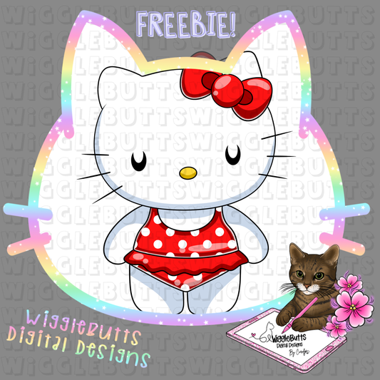 Kitty and Friends Summertime Summer Pool ClipArt Piece
