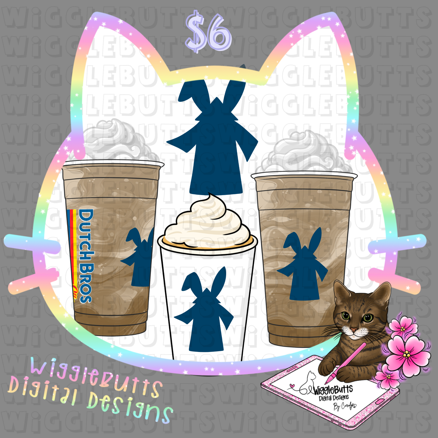 Coffee Lovers Blue Guy Easter ClipArt Bundle