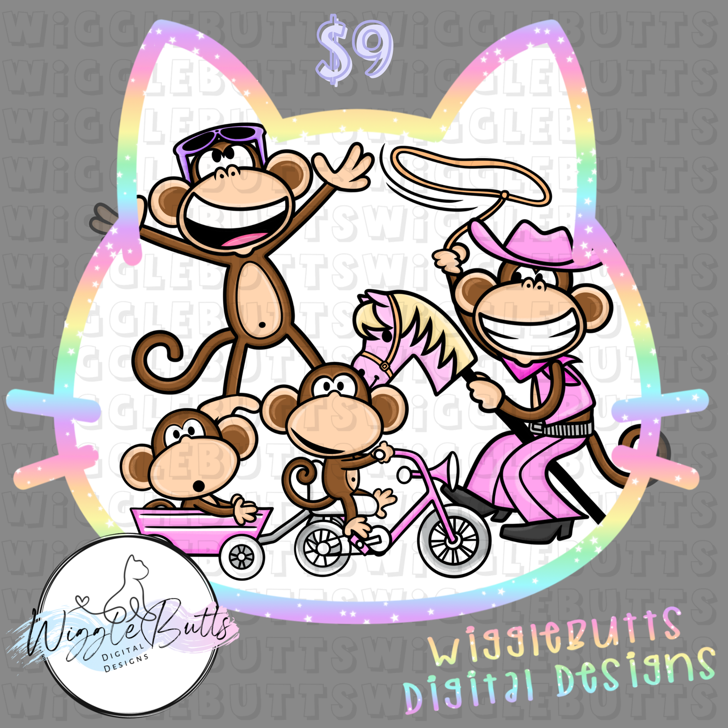 Retro Monkey ClipArt Bundle