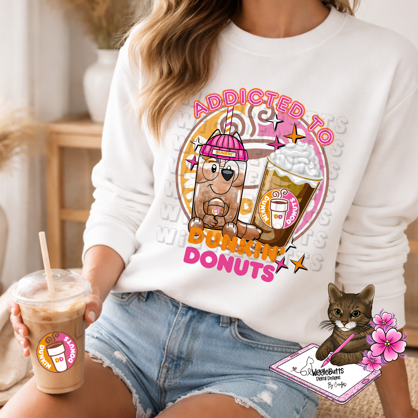 Coffee Lovers Pink and Orange Character Cups Solo Design Bundle
