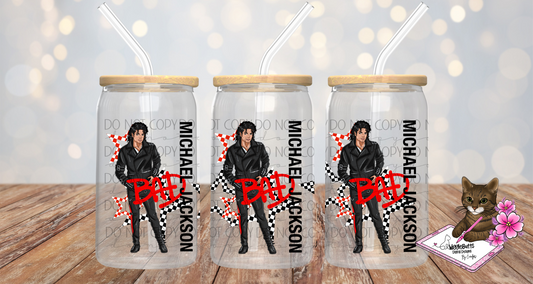 Pop Star 16oz Cup/Jar Wrap PNG Design