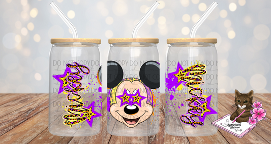 Mouse and Friends Boy Stars 16oz Cup/Jar Wrap PNG Design