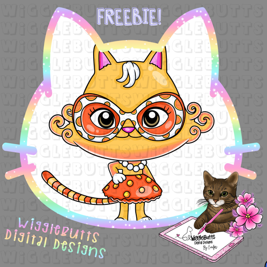Kitty Cat Dollhouse Grandma Cat ClipArt Piece