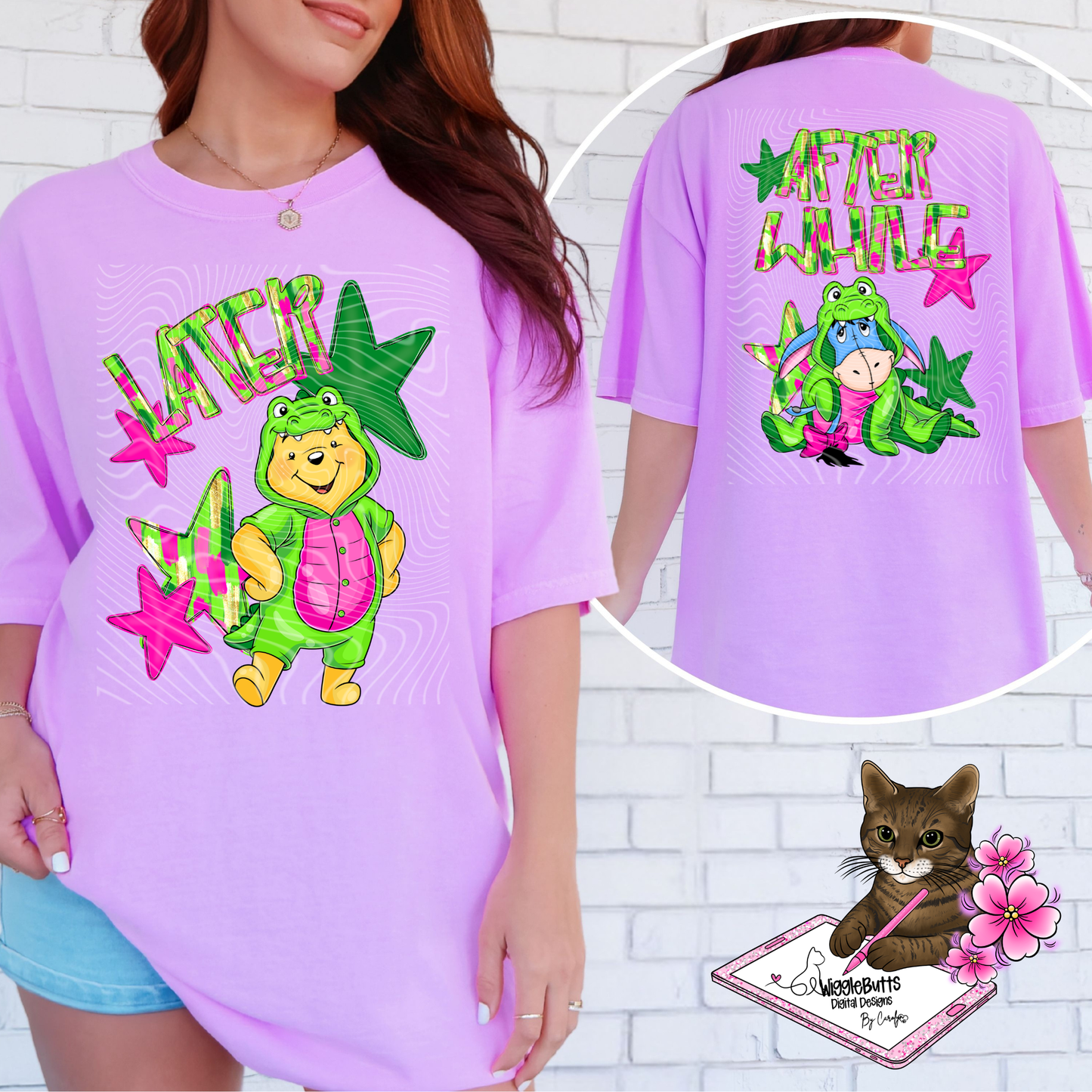 Later Gator After While Crocodile Honey Bear and Friends PNG Design and Matching Back PNG Design