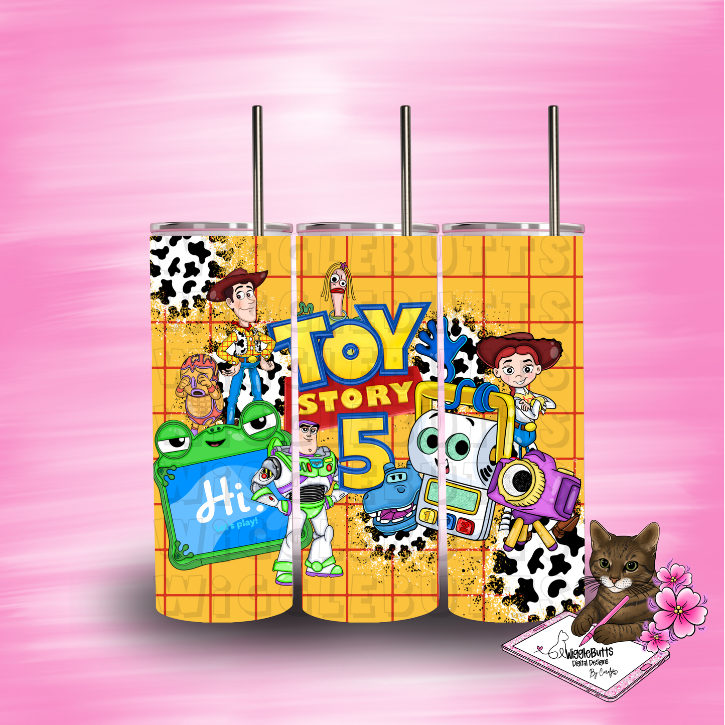 Toys Number 5 20oz Tumbler Wrap PNG Design