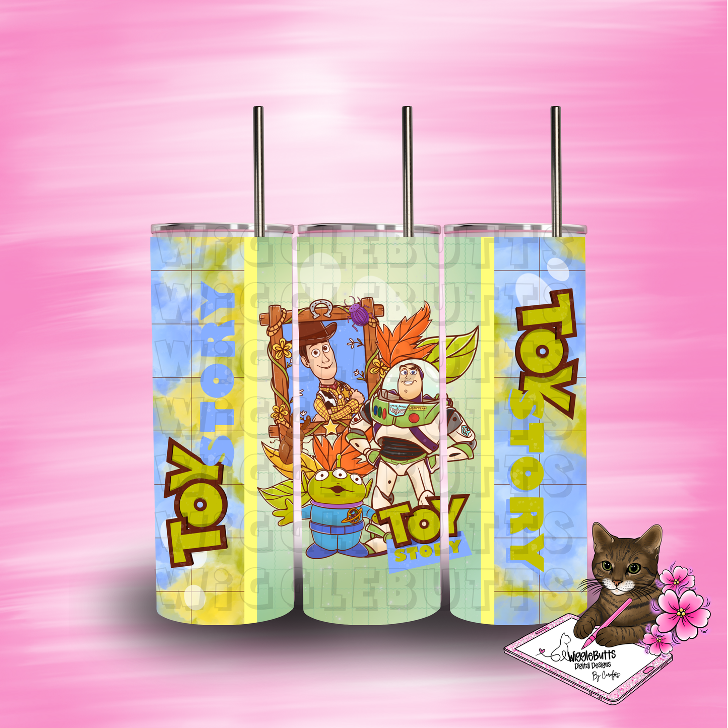 Toy Bugs 20oz Tumbler Wrap PNG Design