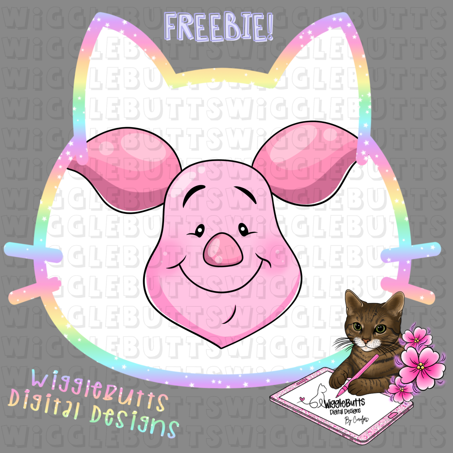 Honey Bear and Friends Pig ClipArt Piece