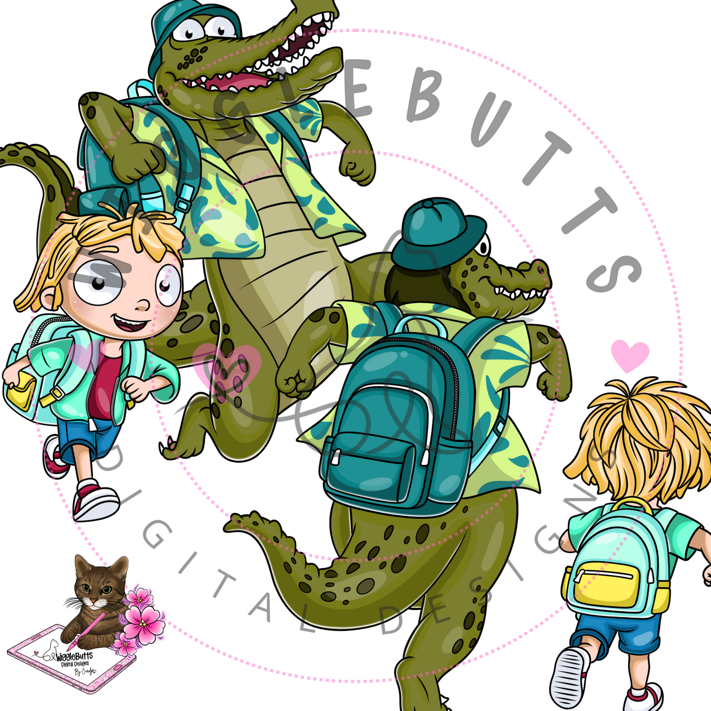 Crocodile Back to School ClipArt Bundle