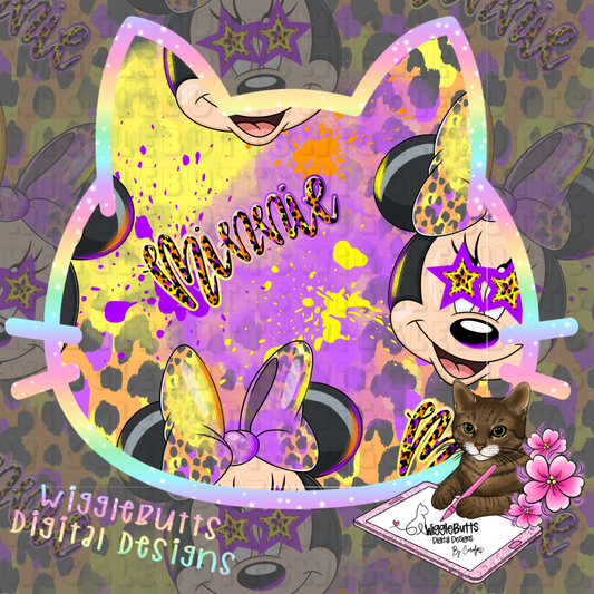 Mouse and Friends Girl Stars Seamless File PNG Design