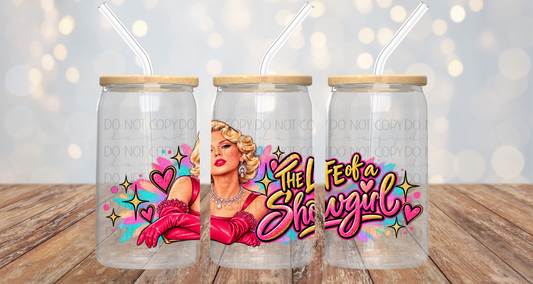 Pop Singer Country Singer Show Girl 16oz Cup/Jar Wrap PNG Design