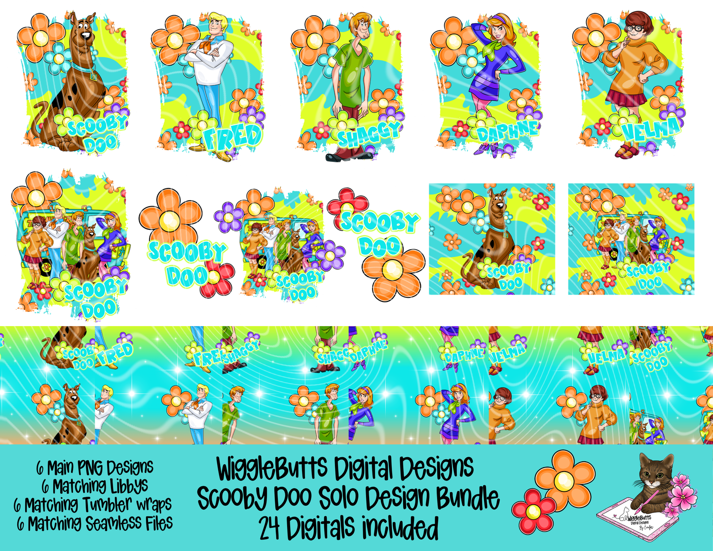 Old School Retro Groovy Ghost Hunter Dog Solo Design Bundle