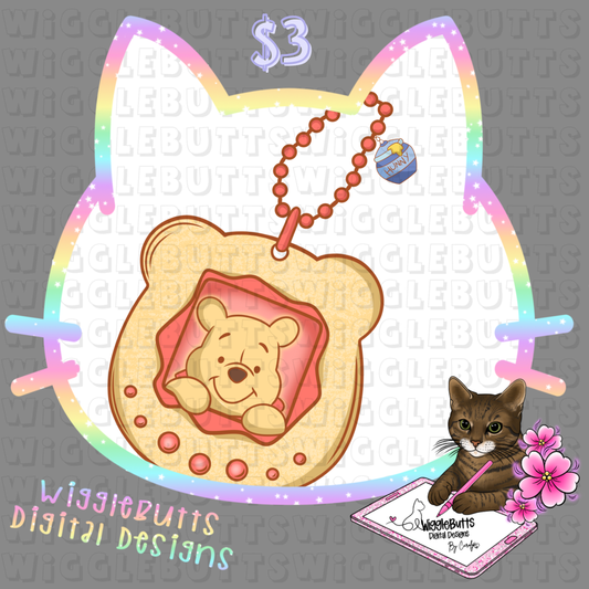Honey Bear Retro Keychain Toy Pet ClipArt Piece