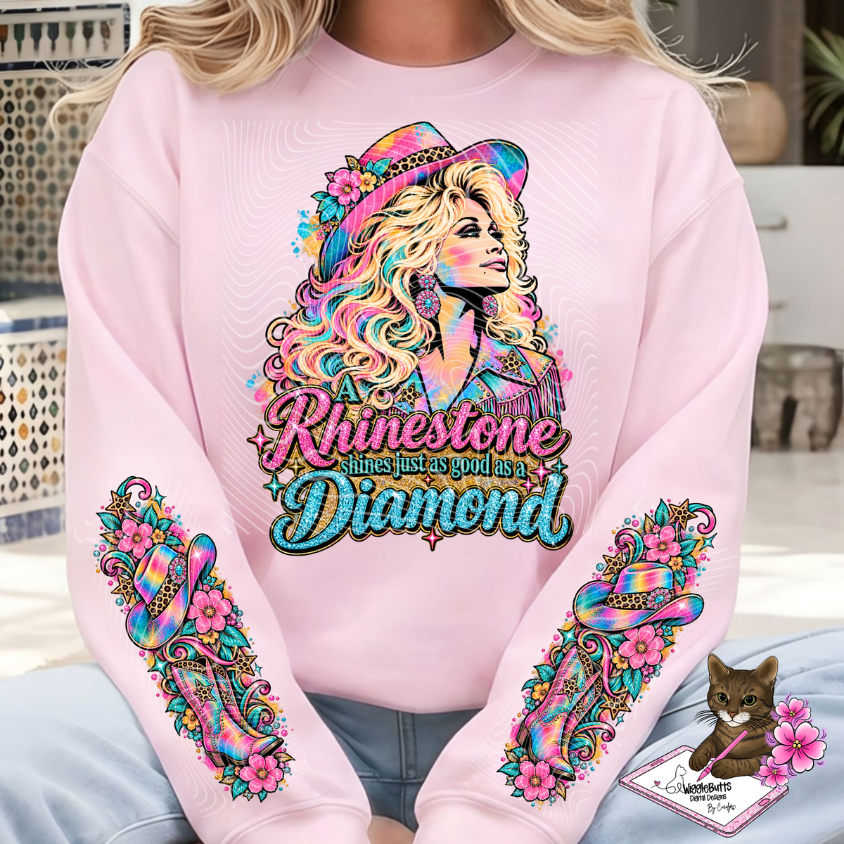 Country Music Singer PNG Design and Matching PNG Sleeve Design
