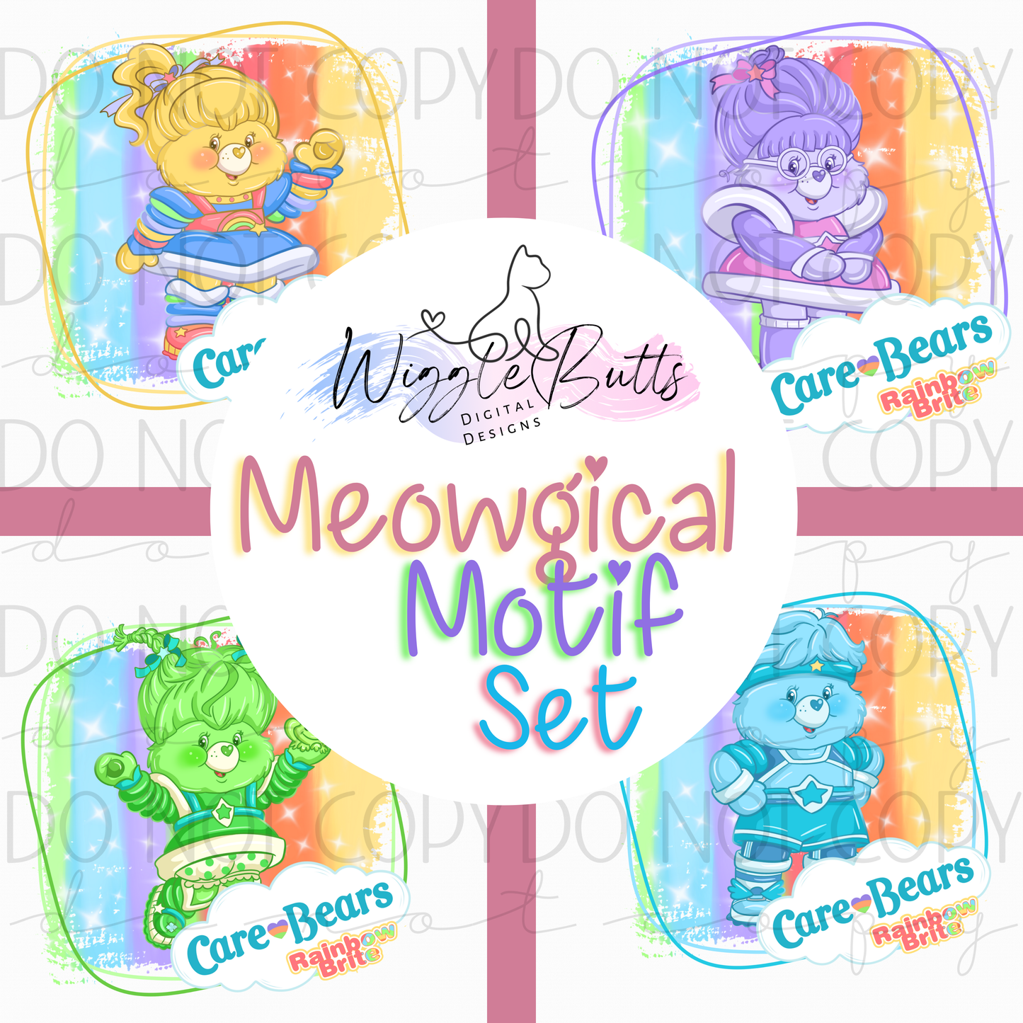 Rainbow 90s Bears Mashup Meowgical Motif Set