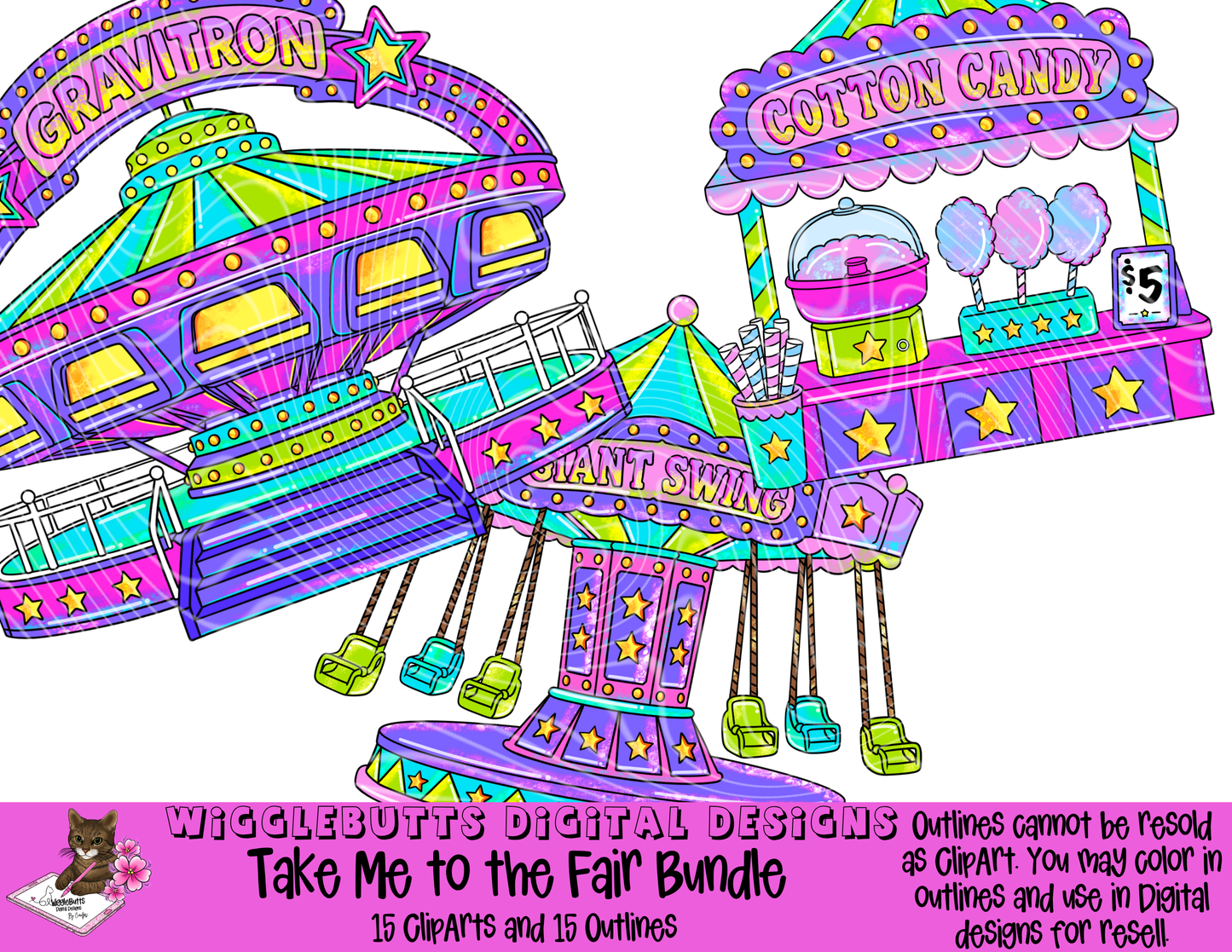 Take Me to the Fair Designer ClipArt and Outline Bundle