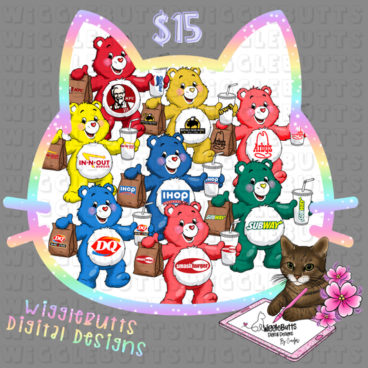 Retro 80s 90s Bears Fast Food ClipArt Bundle #2