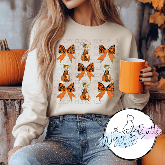 Coquette Fall Bows and Fairy Princess PNG Design