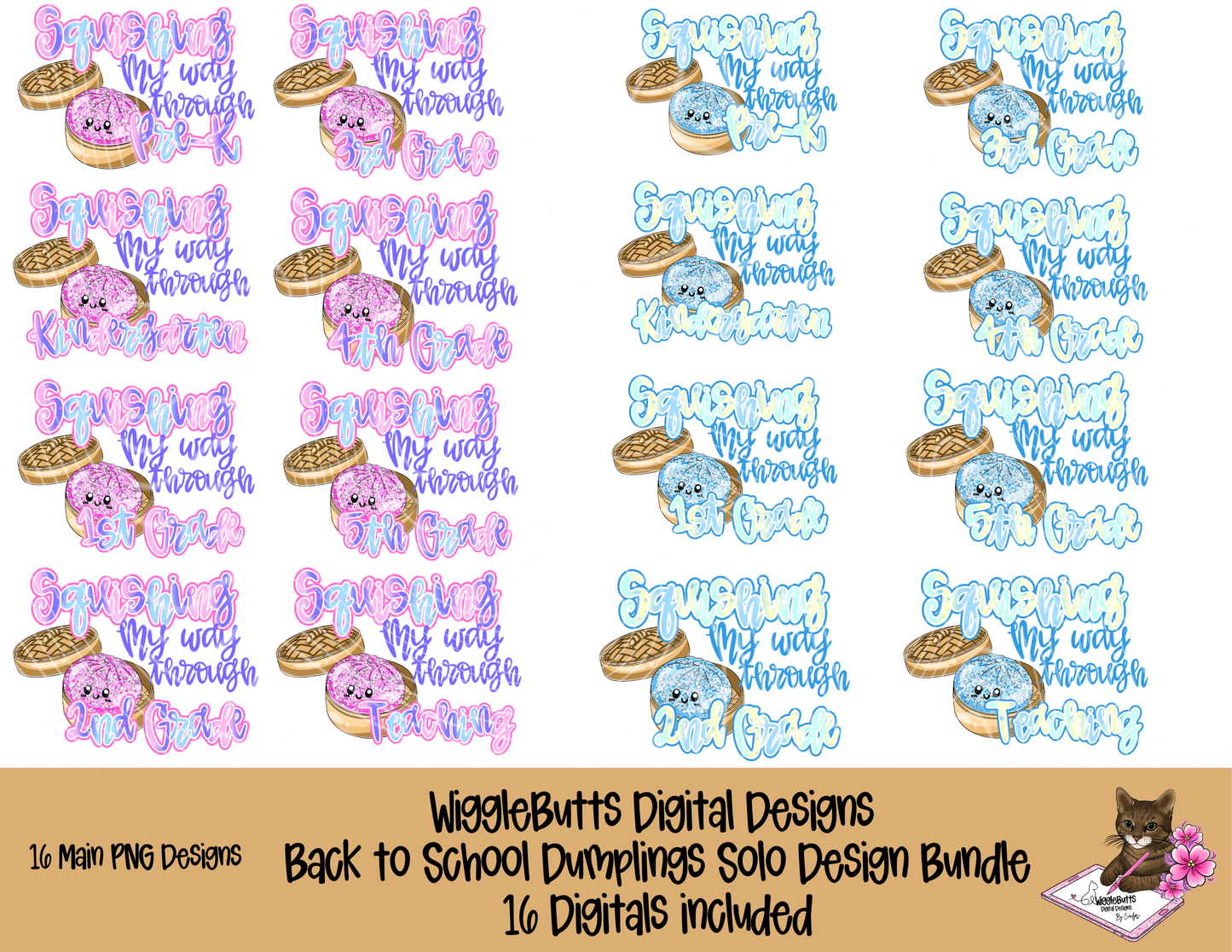 Back to School Squishing My Way Through Grade Levels Teacher Design Bundle