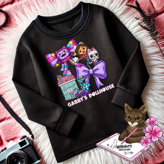 Cat Kitty Dollhouse Coquette Bows PNG Design