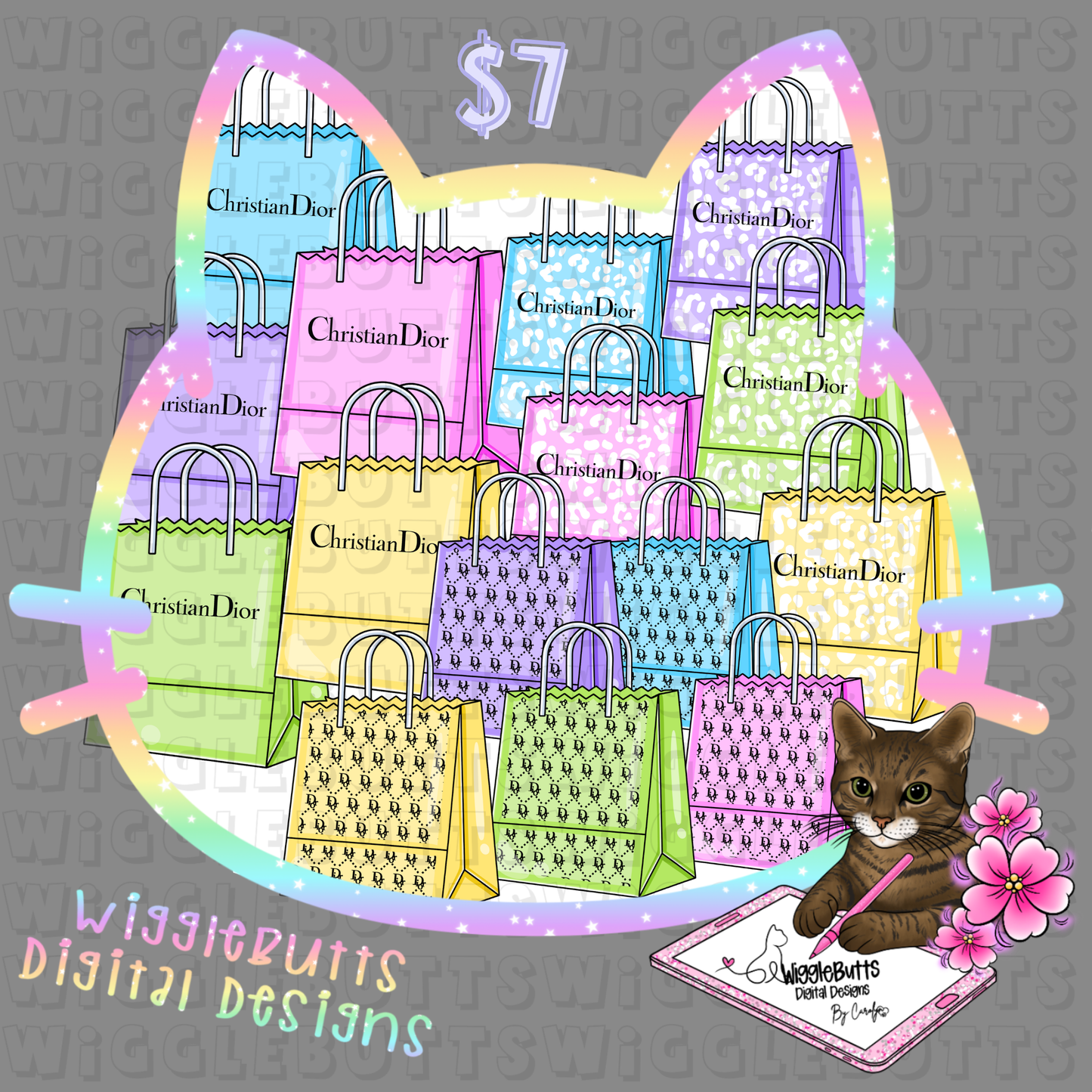 Boujee CD Shopping Bags ClipArt Bundle