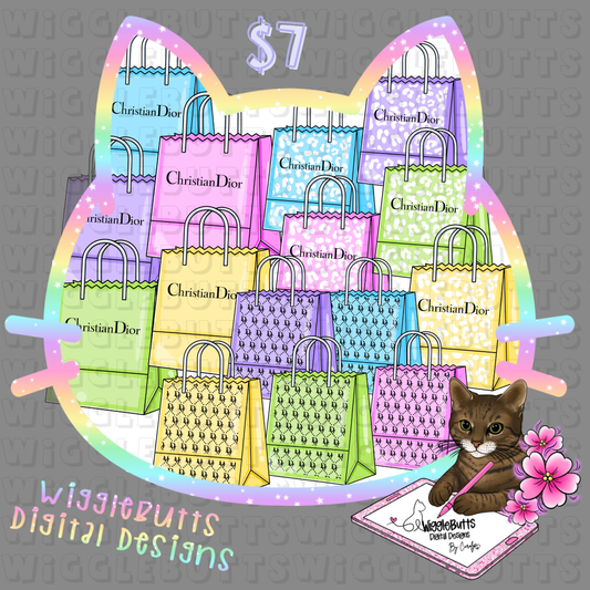 Boujee CD Shopping Bags ClipArt Bundle