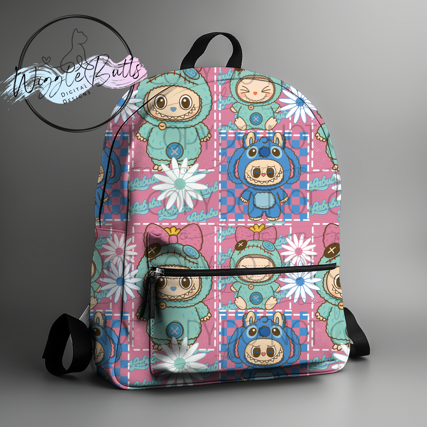 Little Monsters Blue Alien Patchwork Seamless File