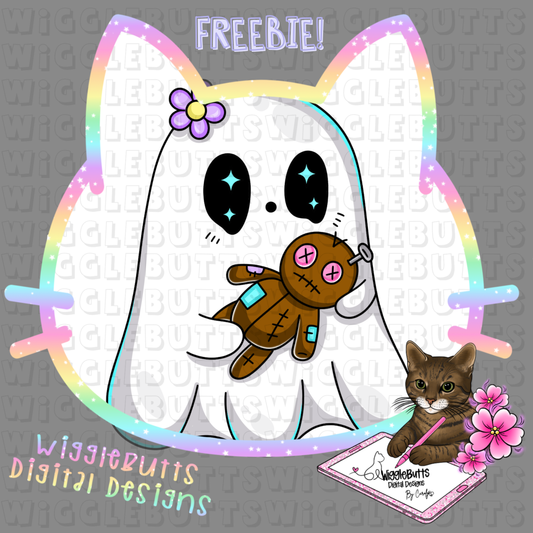 Cute Girly Halloween Spooky Ghost ClipArt Piece