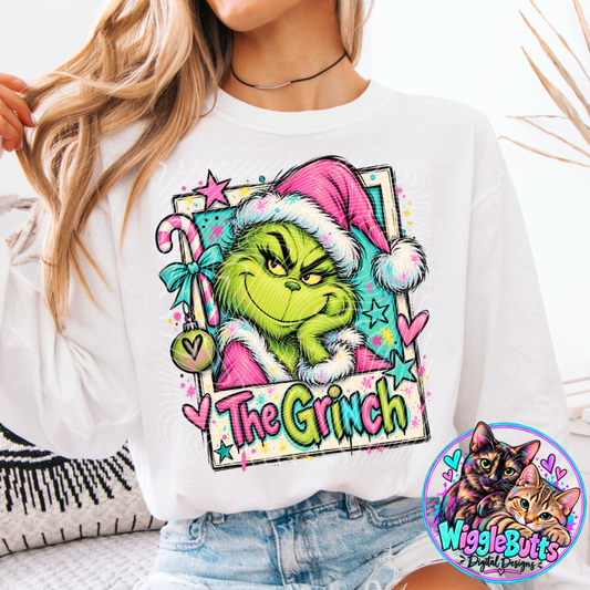 Green Guy Christmas Polaroid PNG Design