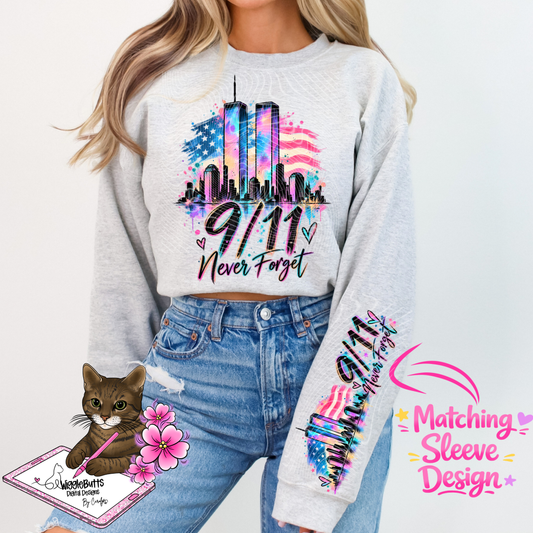 9/11 PNG Design and Matching PNG Sleeve Design