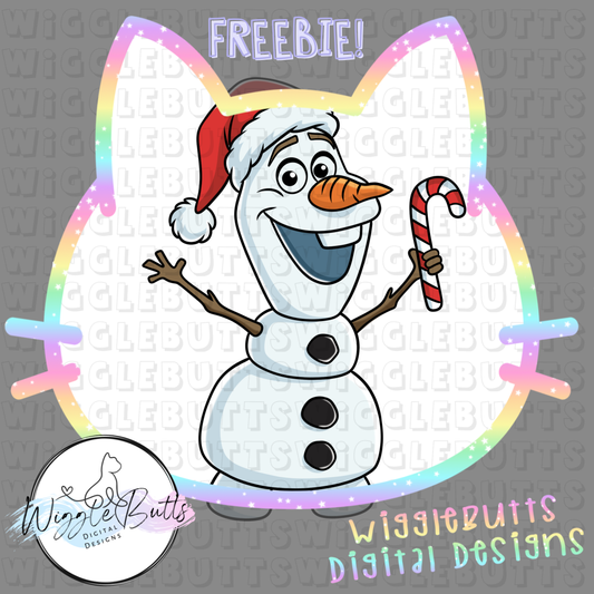 Christmas Snowman ClipArt Piece