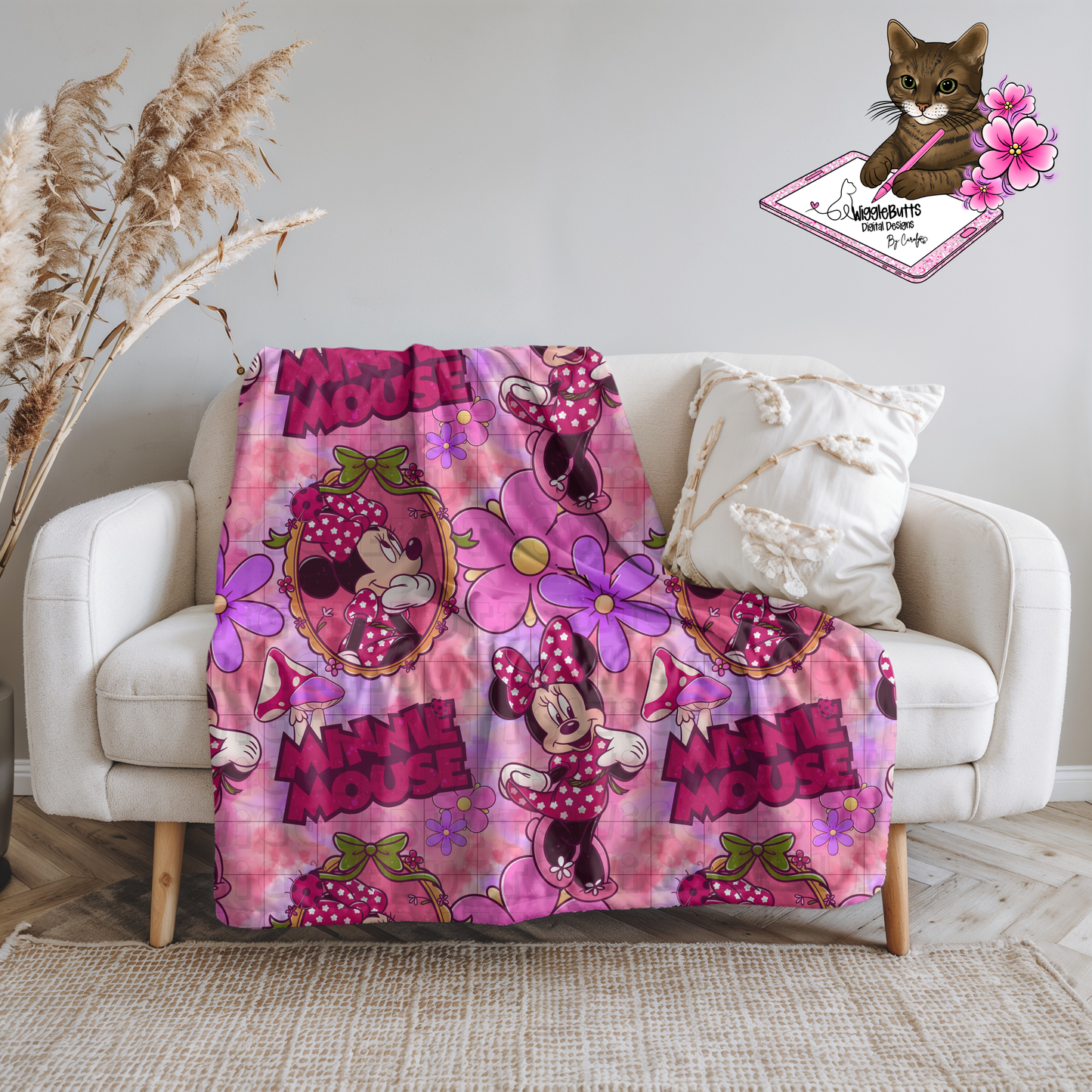 Mouse and Friends Floral Mushrooms Seamless File