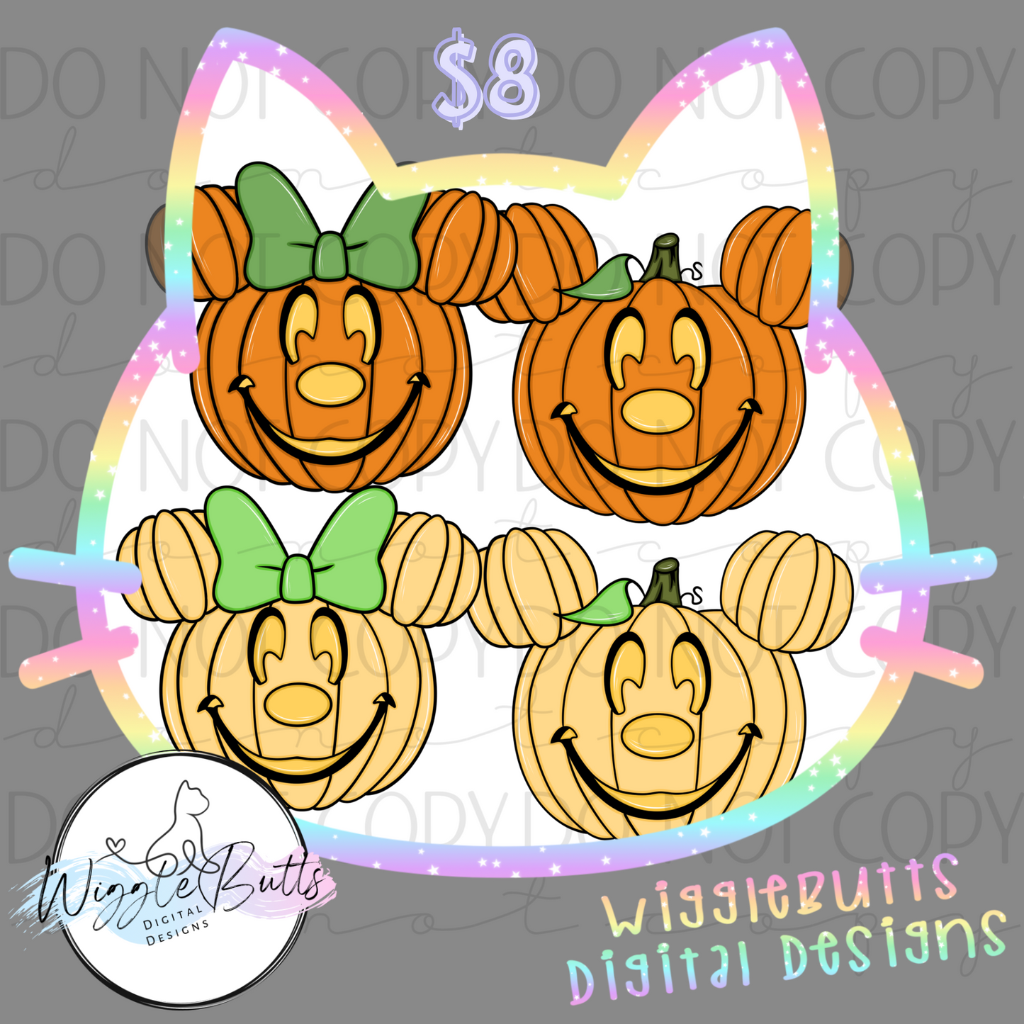 Mouse and Friends Halloween Pumpkin Faces ClipArt Bundle