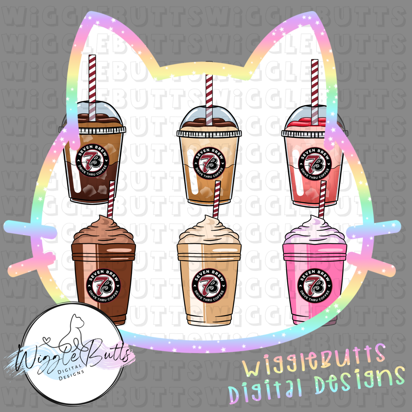 Coffee Lovers Maroon 7 Character Cups Semi Exclusive ClipArt Bundle