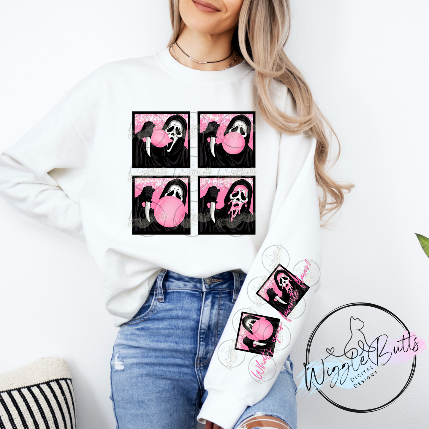 Horror Ghost Bubblegum What's your favorite flavor PNG Design and Matching PNG Sleeve Design