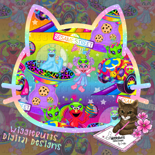 SS LF Mash up 90s Rainbow Style Seamless File PNG Design