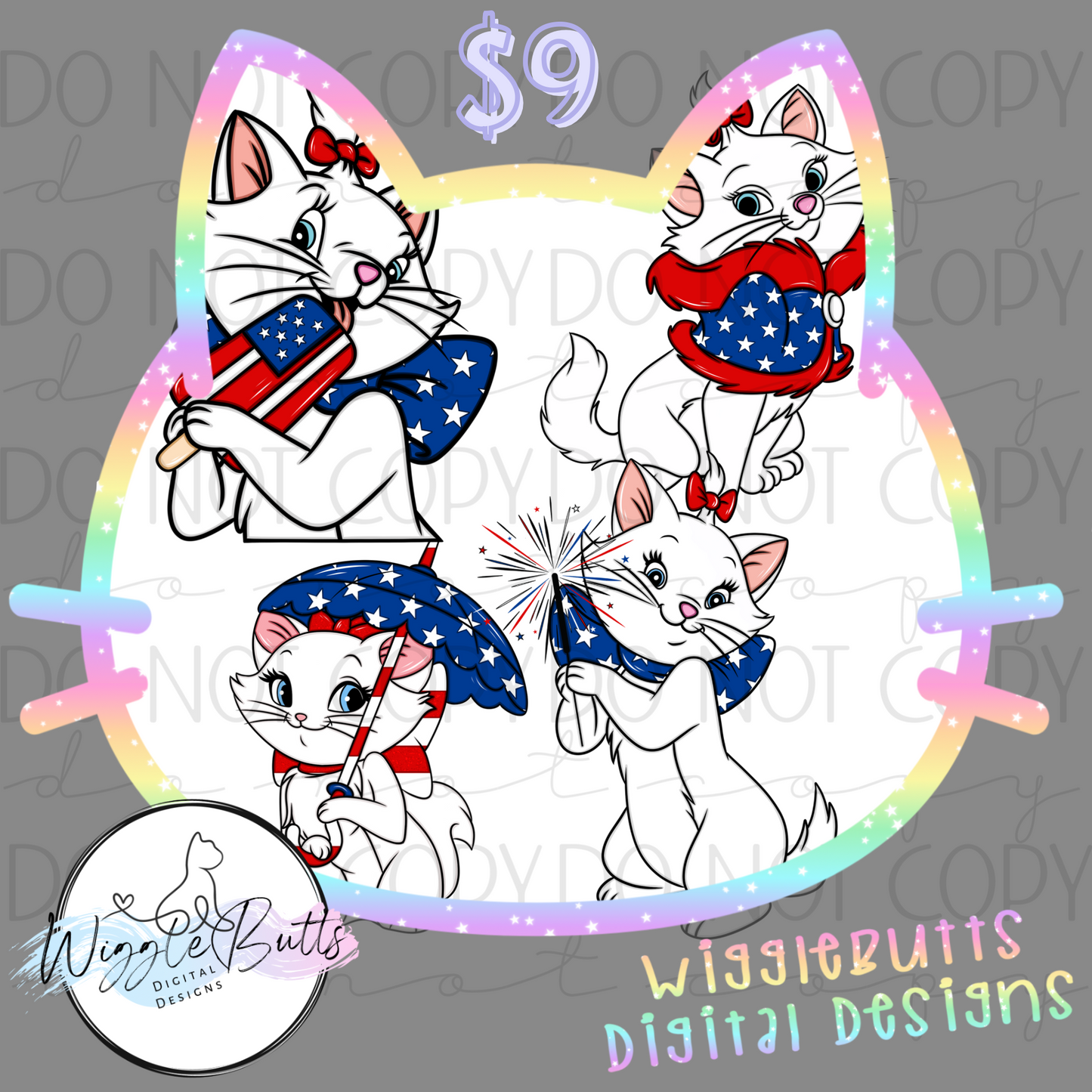 Cats 4th of July ClipArt Bundle