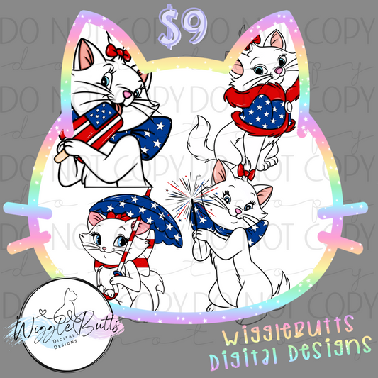 Cats 4th of July ClipArt Bundle