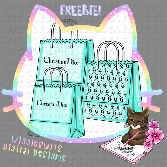 Teal Boujee Shopping Bags ClipArt Bundle
