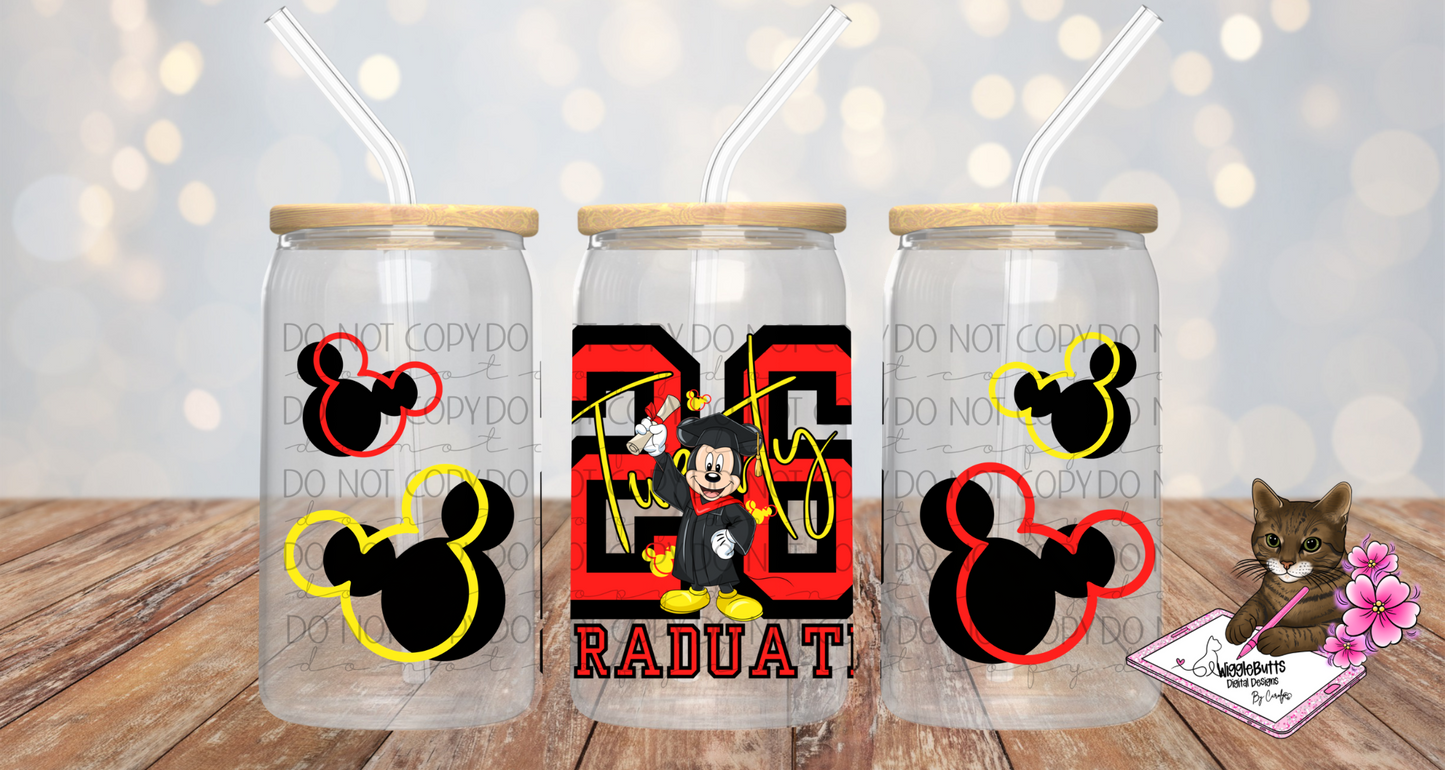 Mouse and Friends 2026 Graduate Graduation 16 Oz cup jar wrap