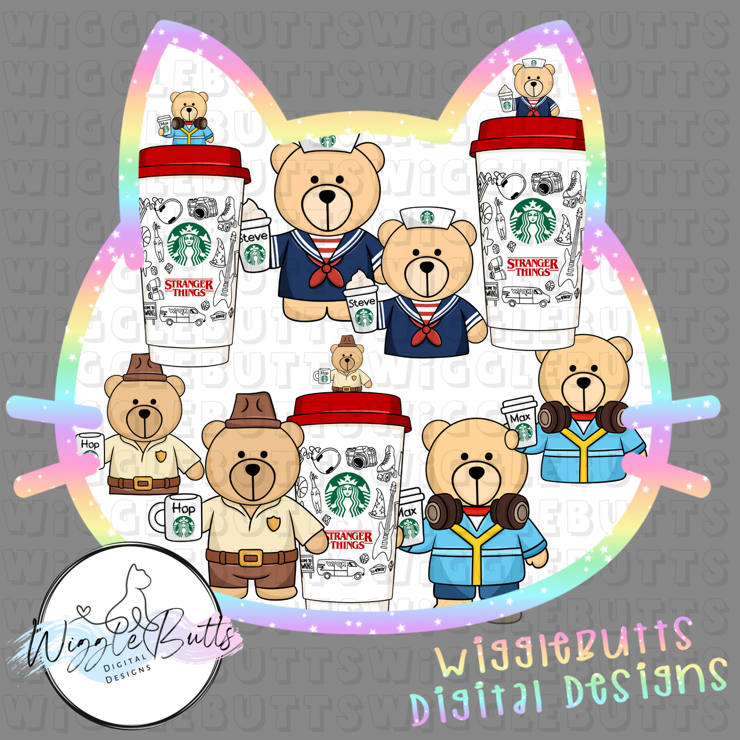 Coffee Lovers Bears ST Monster Kids ClipArt Bundle