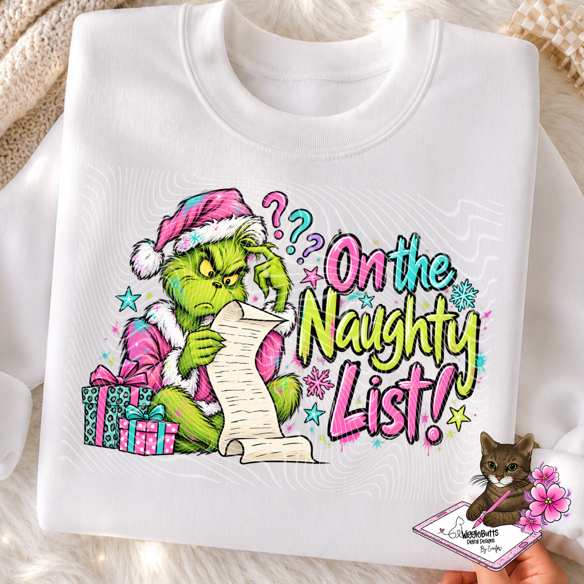 Green Guy on the Naughty List PNG Design