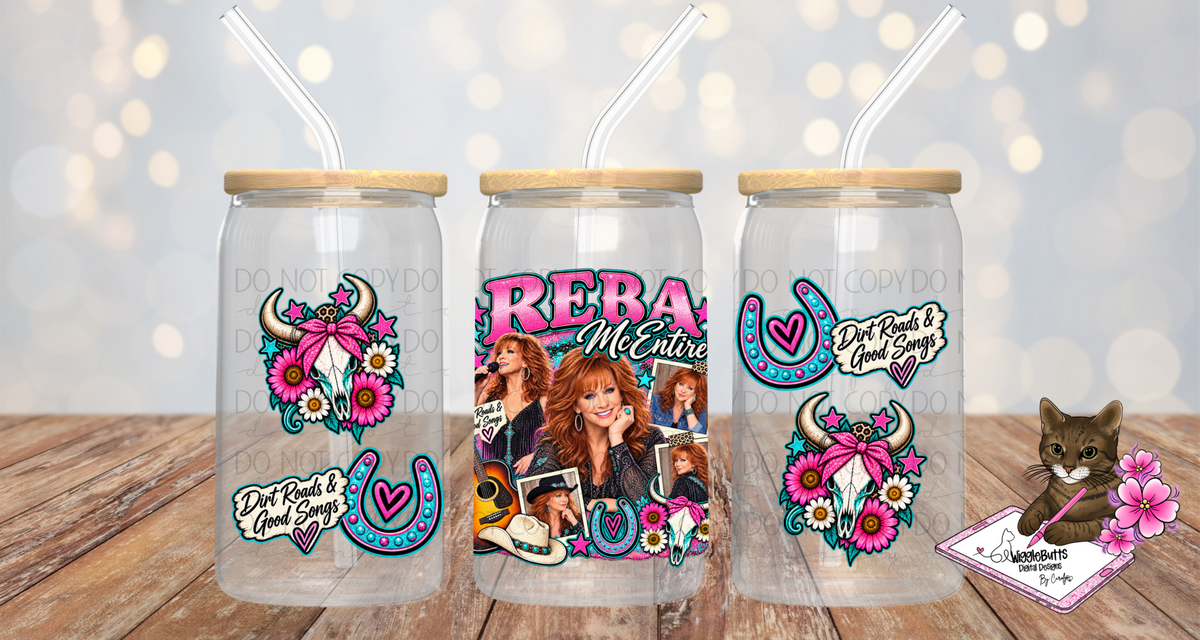 Country Music Singer Dirt Roads 16oz Cup/Jar Wrap PNG Design