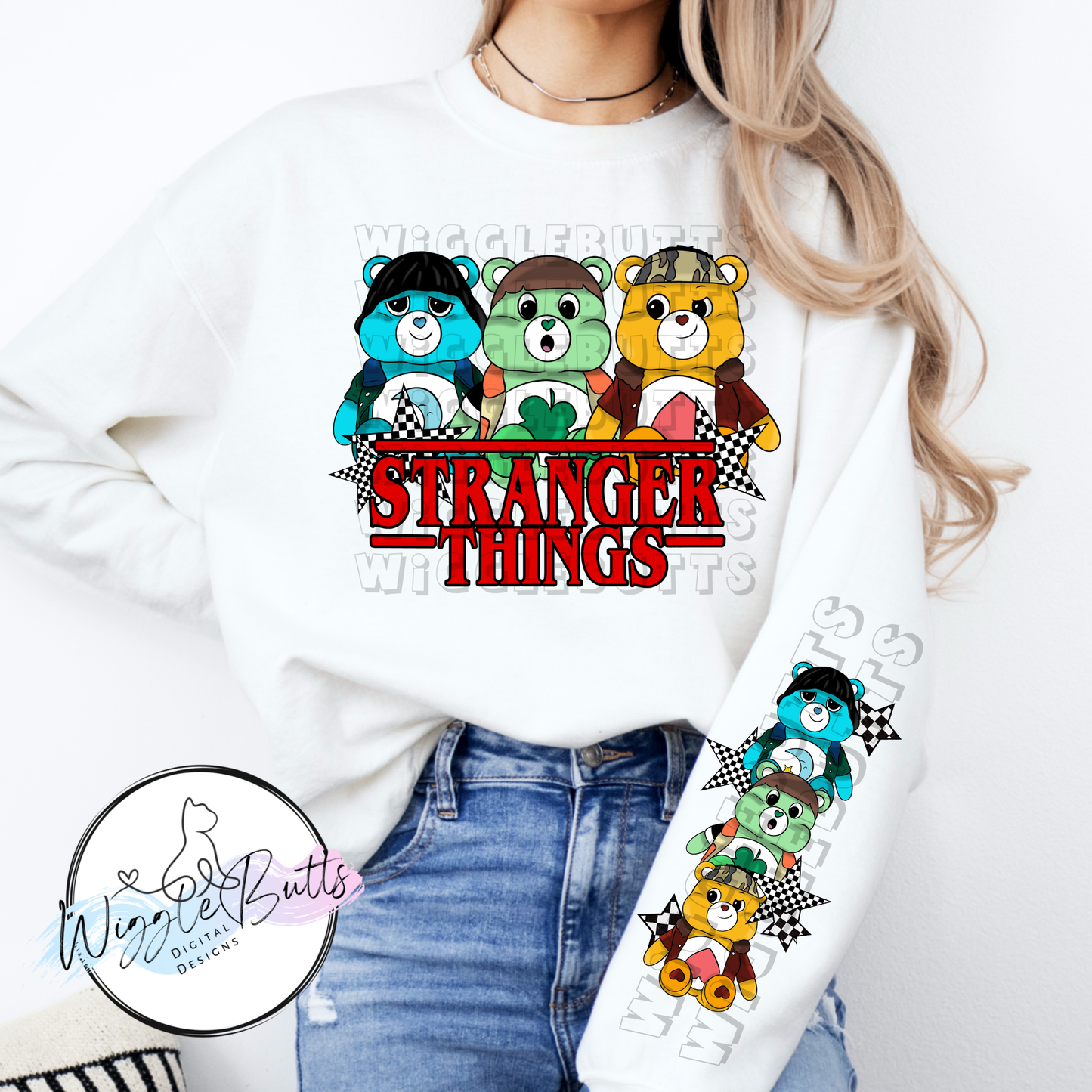 ST Strange Retro Bears PNG Design and Matching PNG Sleeve Design
