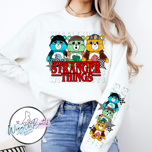 ST Strange Retro Bears PNG Design and Matching PNG Sleeve Design
