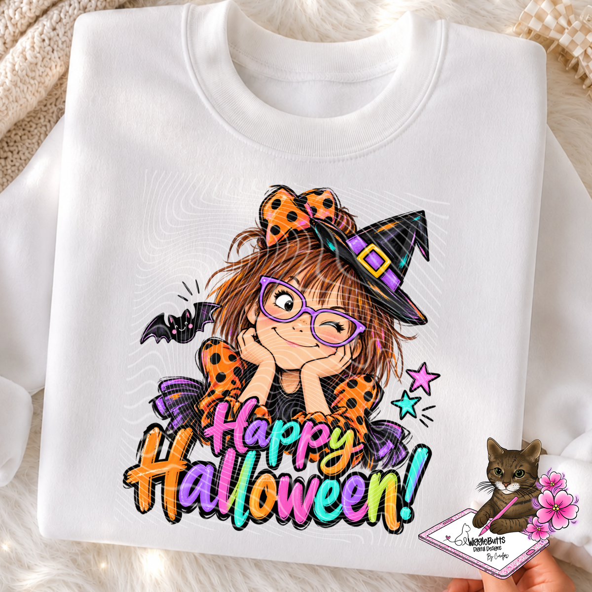 Book Nerd Girl Halloween PNG Design