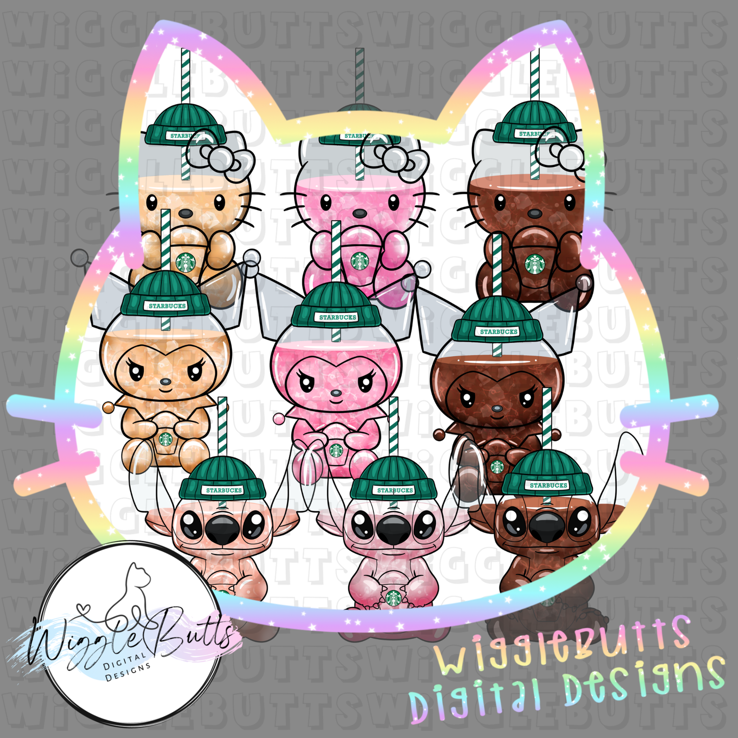 Coffee Lovers Character Cups and Matching Elements Semi Exclusive ClipArt Bundle